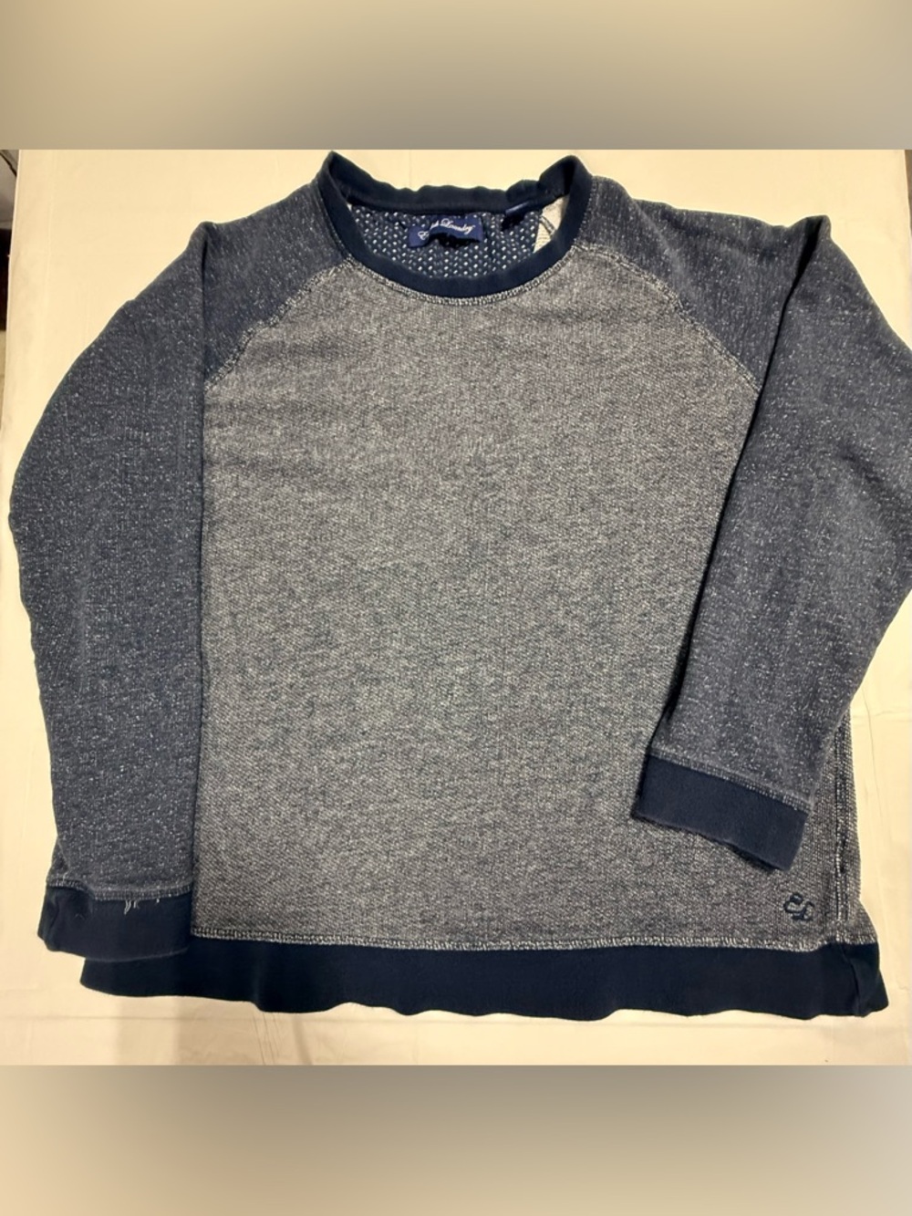 English Laundry Sweatshirt Men’s Large Navy Heather Raglan Crewneck Pullover